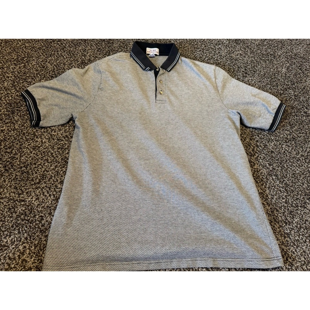 Vintage Blake & Hollister Golf Polo Shirt Men's XL Black Tan Ribbed Retro